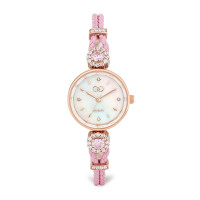 C&C意大利时装手表唯美手链系列黛玉女表CC5301-1 玫瑰金粉色贝母盘