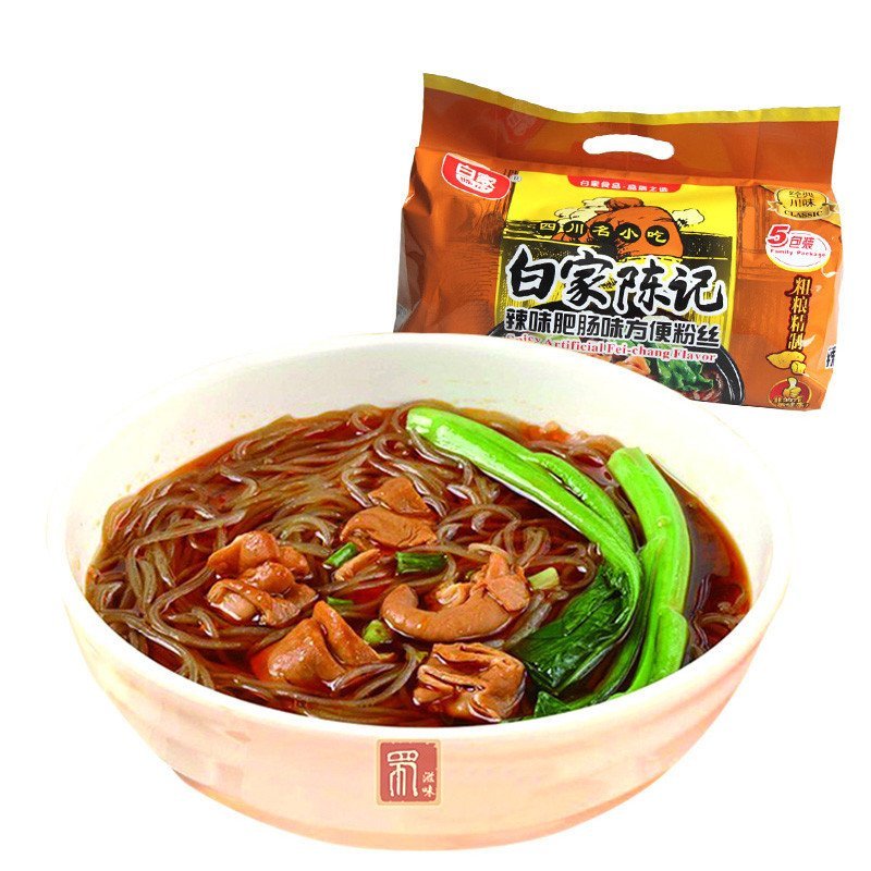 白家陈记粉丝辣味味方便肥肠540g五连包酸辣蓝甘奶油图片