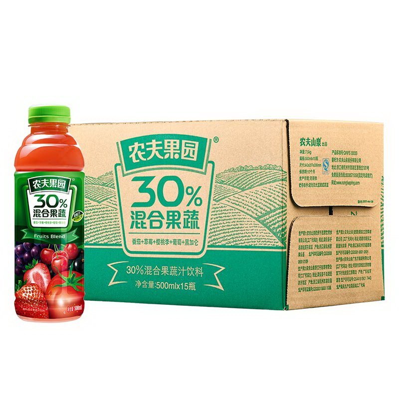 农夫果园30番茄草莓500ml箱装15瓶箱