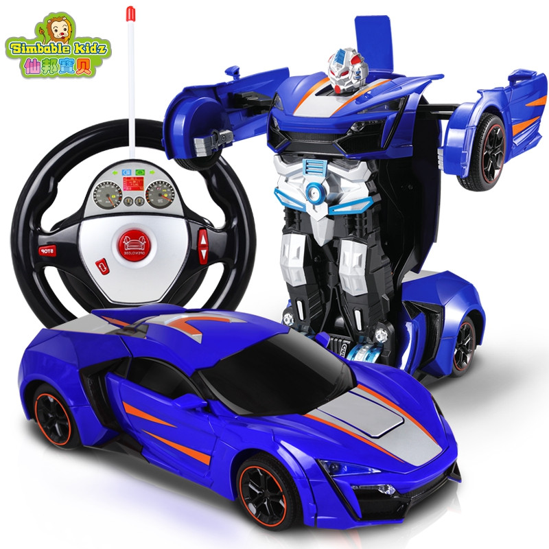 肯多功能动作儿童玩具电动遥控变形汽车人模型
