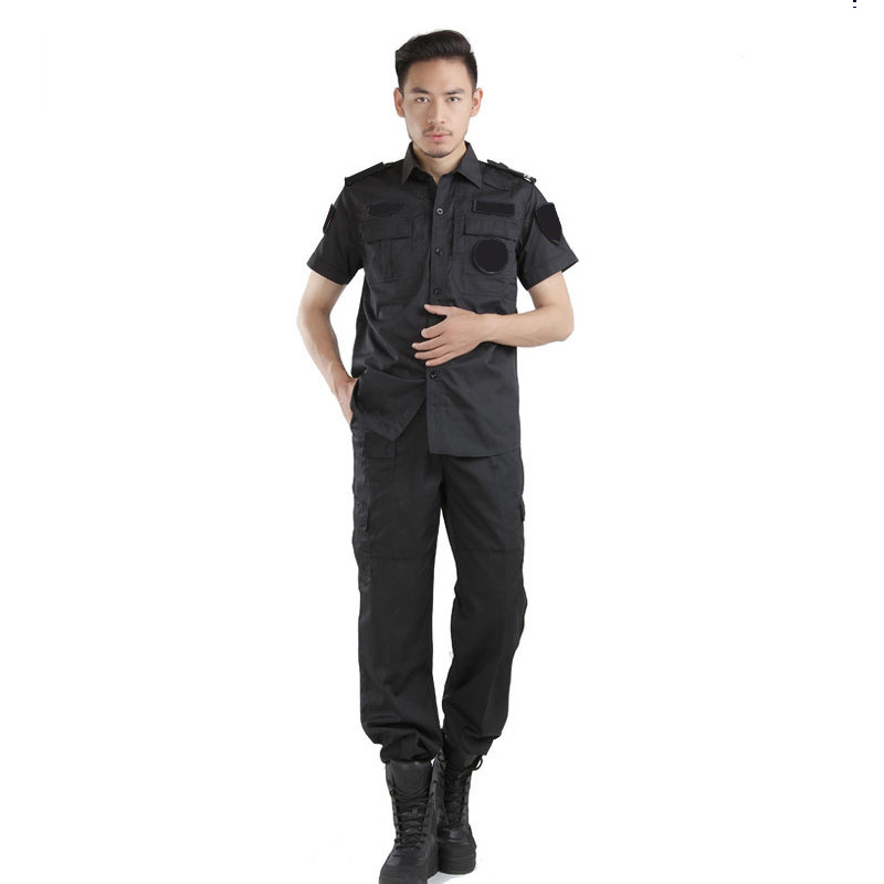 z001短袖保安服套装黑色安保夏季特战训练服