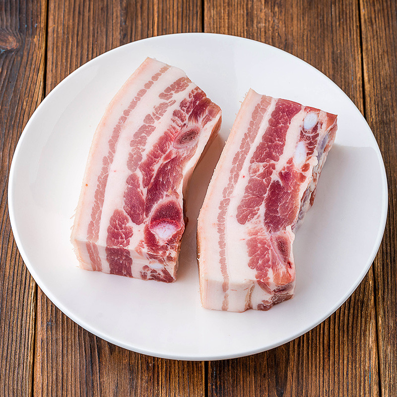 【苏鲜生】丹麦皇冠天然谷饲五花肉(带皮带骨)400g