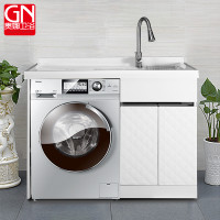 贵娜(guina)白色压花板洗衣机柜卫浴家具和JO