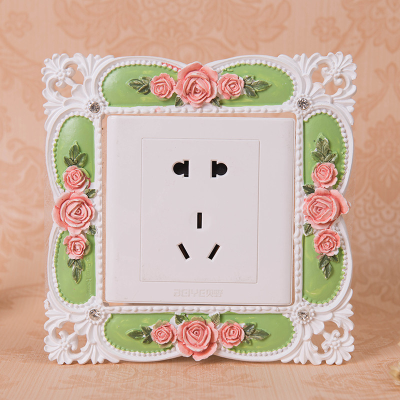 墙壁插座装饰贴 开关保护套 欧式开关 树脂装饰