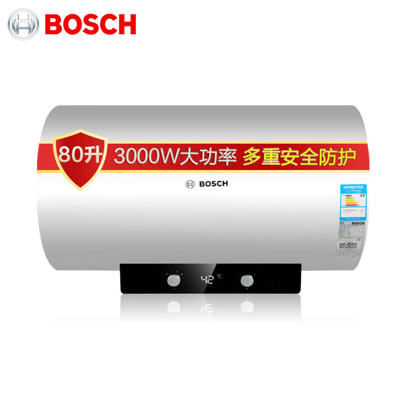 博世(bosch)80升电热水器逸能ews80-bm1 功率可调 1级能效 3000w一扭