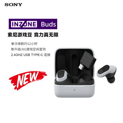 索尼(SONY) INZONE Buds 索尼游戏豆 旗舰真无线降噪电竞耳机 2.4GHz游戏耳机WF-G700N白色