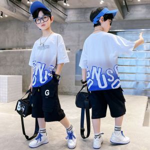 男童套装新款夏装帅气儿童洋气韩版中大童夏季运动男孩短袖潮