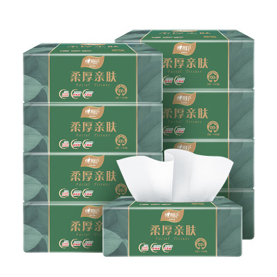 心相印 DT100 柔厚亲肤三层塑装纸面巾(9包)