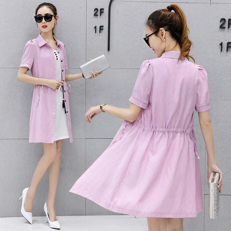秀族 2017夏季新款韩版女装衬衫两件套连衣裙