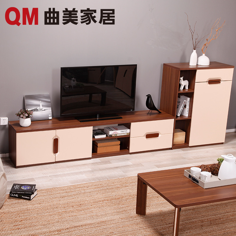 qm曲美家具家居 现代北欧客厅储物电视柜组合 客厅家具 储物地柜 简约