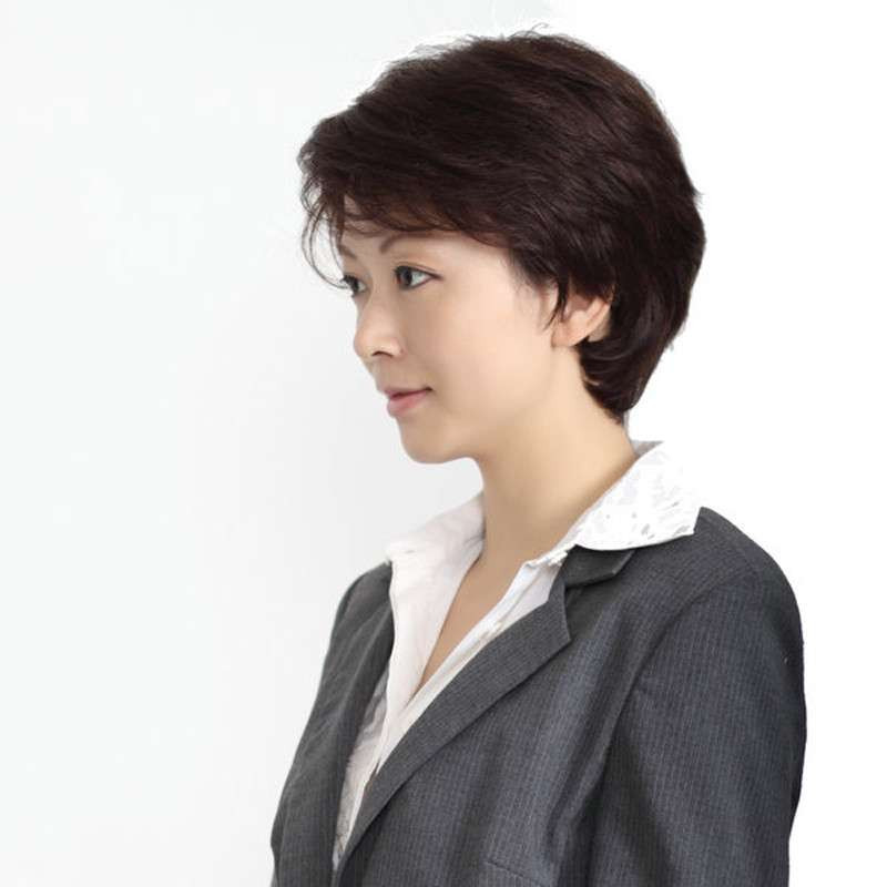 玫瑰雨 新款上架女士真发假发短发女 主持人发型 女士假发