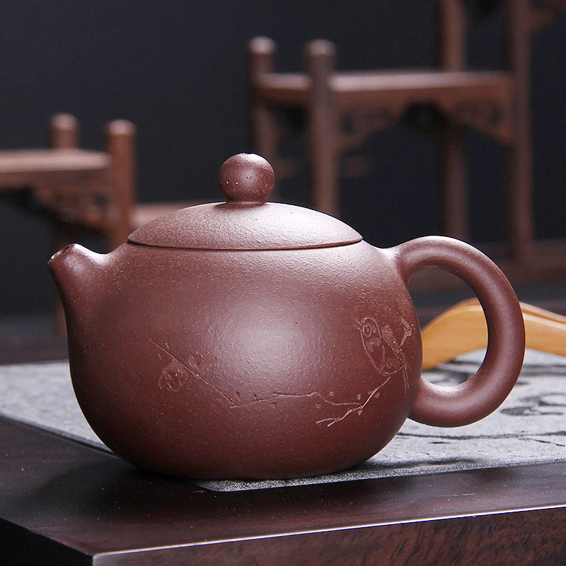郑品原矿紫砂壶泡茶壶宜兴紫砂壶手工刻字功夫茶壶礼盒装紫砂刻字西施