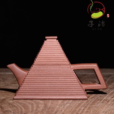 【子冶】200cc 金字塔 原矿底槽青宜兴紫砂壶全手工名家茶具正品
