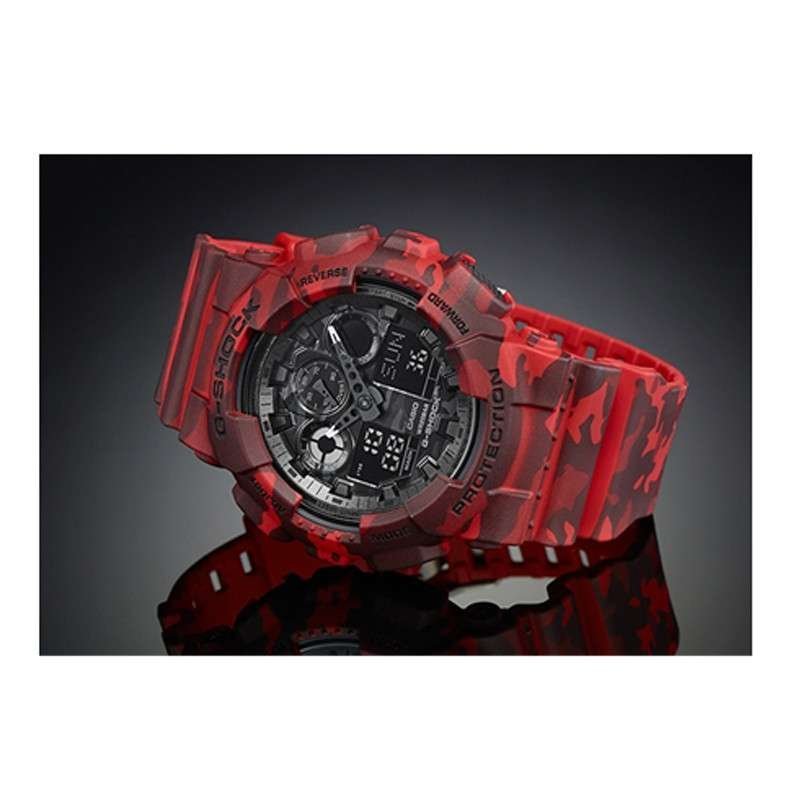 卡西欧casio手表 g-shock 新款迷彩大表盘双显男表 ga-100cm-4a