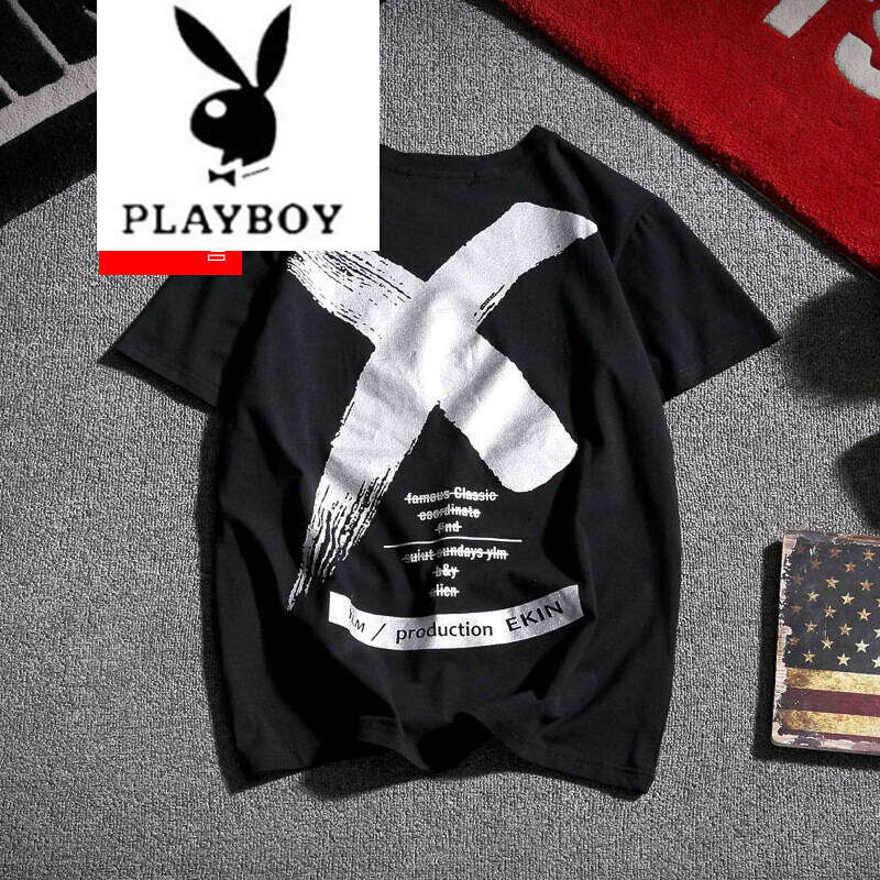 花花公子衣服男短袖夏季情侣装上衣大码男装欧