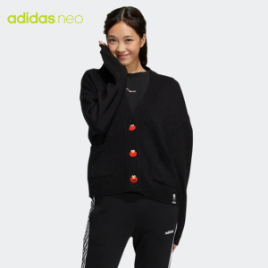 Adidas阿迪达斯NEO女装2022年春季新款芝麻街联名休闲外套HD7282