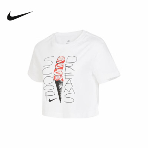 Nike耐克短袖女夏新款针织衫休闲运动透气圆领半袖T恤FB8110-100