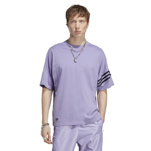 adidas originals三叶草 adicolor Neuclassics 纯色圆领套头短袖T恤 男款 丁香紫 H