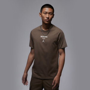 耐克Jordan Logo数字印花圆领短袖T恤 男款 淡褐色 FQ6991-274
