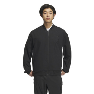 adidas武极系列Wuji Comm Woven Jacket纯色Logo标识运动休闲夹克外套男款黑色IP4934