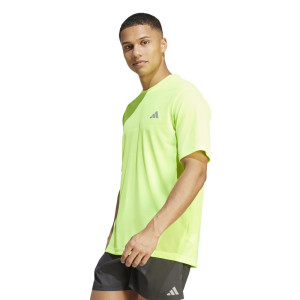 adidas Ultimate 纯色Logo标识圆领短袖T恤 男款 柠檬绿 HZ4439