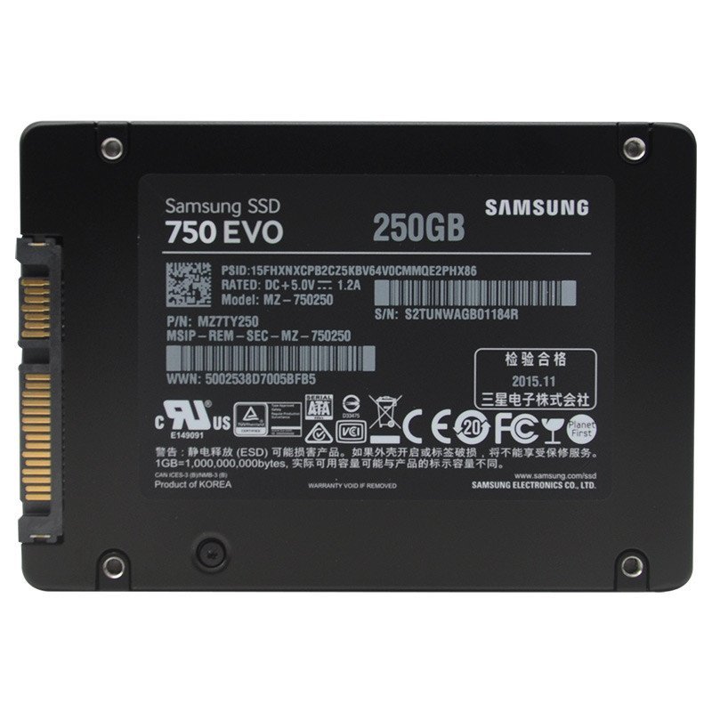 samsung/三星 mz-750250b/cn 750evo 250g ssd台式笔记本固态硬盘