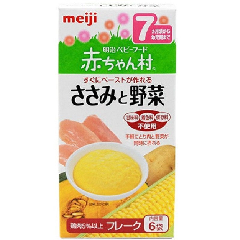 日本明治Meiji鸡肉蔬菜泥7个月起婴儿糊仔辅食