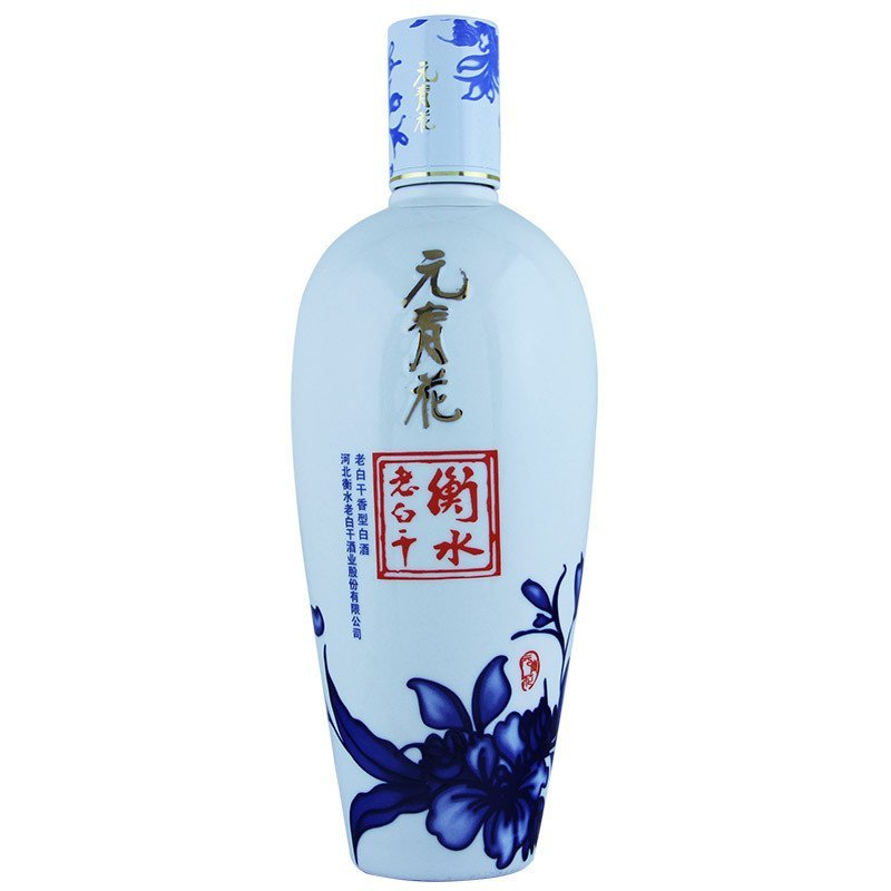 江鼎 白酒衡水老白干元青花52度高度白酒500ml