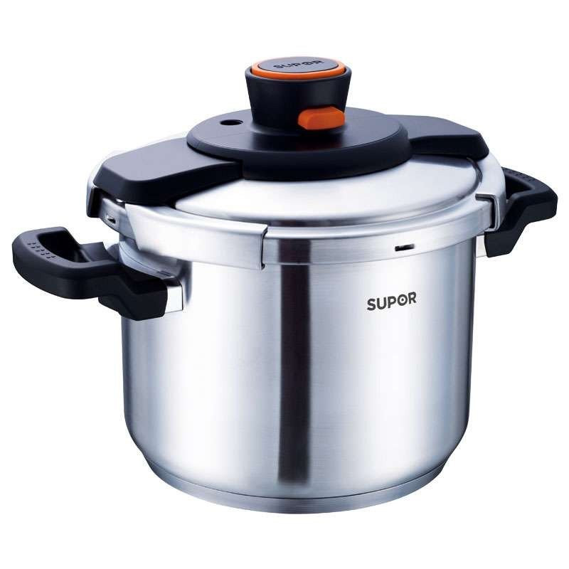 苏泊尔22cm巧易开不锈钢压力快锅 6L高压锅 