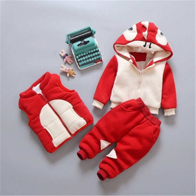 男童装1-2-3-4岁女宝宝冬装套装婴儿加绒卫衣