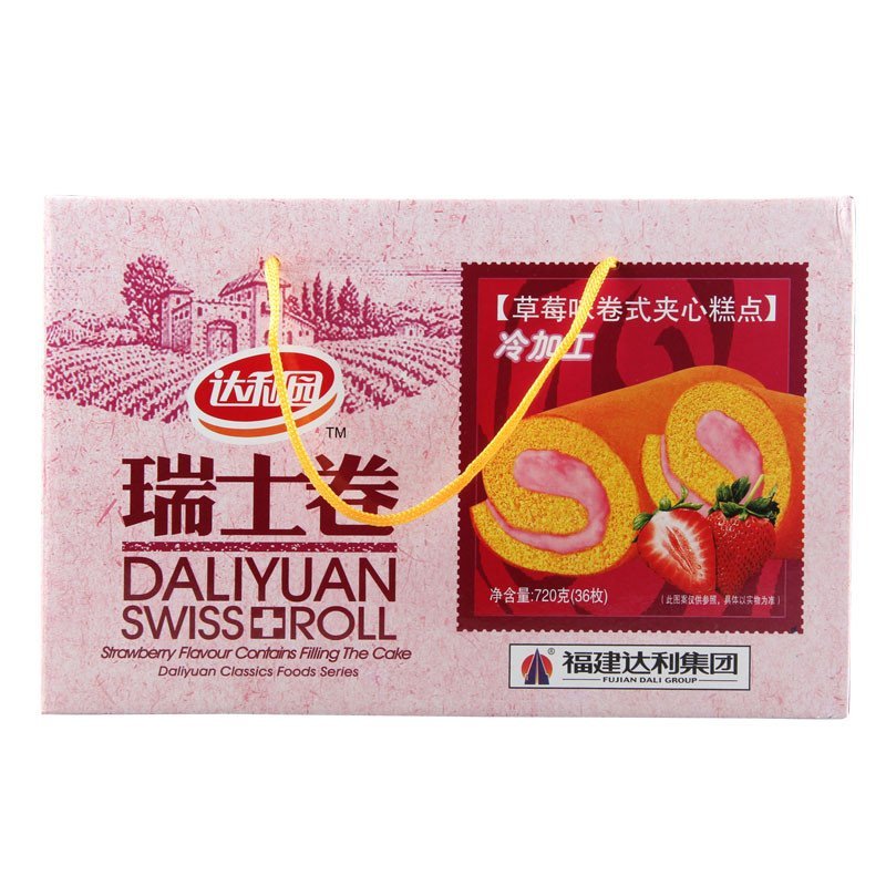 达利园瑞士卷草莓味720g 早餐面包糕点办公室零食下午