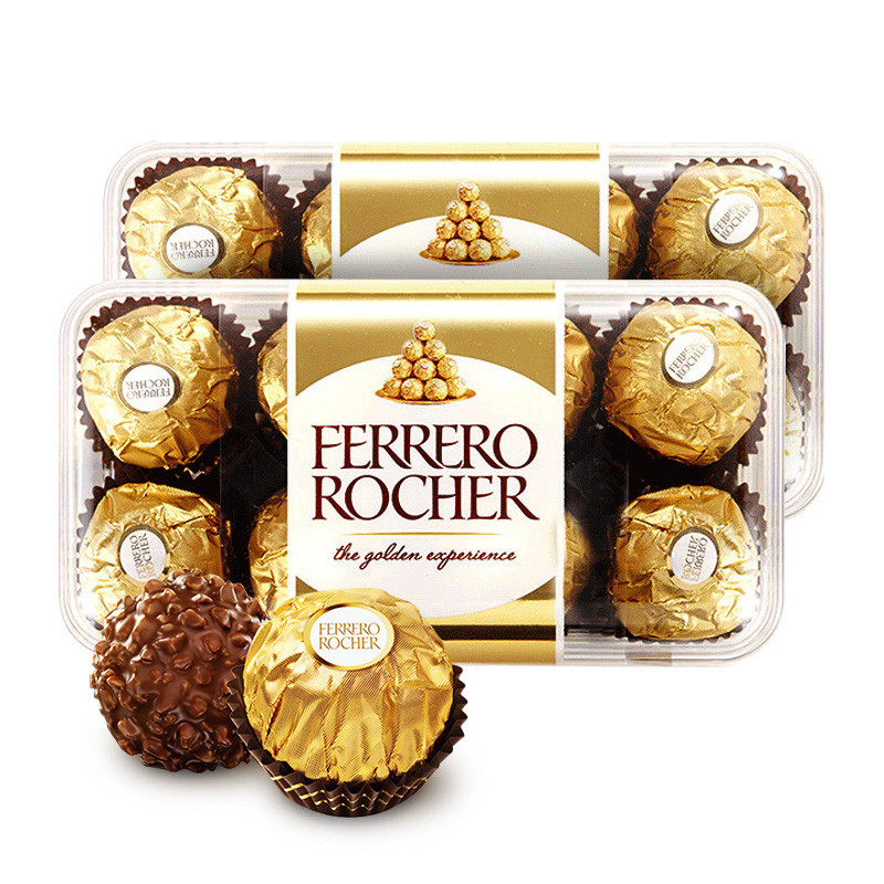 ferrero rocher费列罗威化榛仁夹心巧克力t16*2盒意大利进口婚庆喜糖