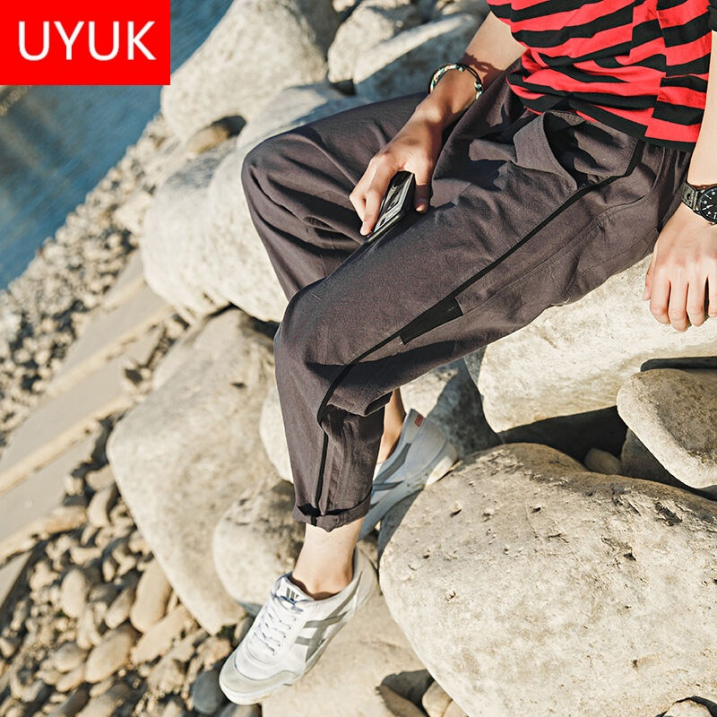 UYUK文艺男裤子春季2017新款潮流百搭休闲裤