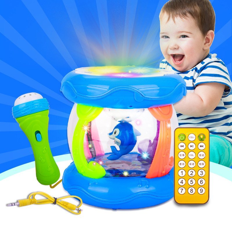 聚乐宝贝 宝宝充电手拍鼓婴儿玩具鼓 海洋音乐
