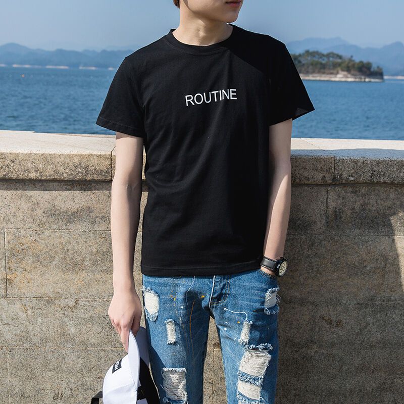 丹杰仕 2017T恤男士休闲套路短袖 A70快手红