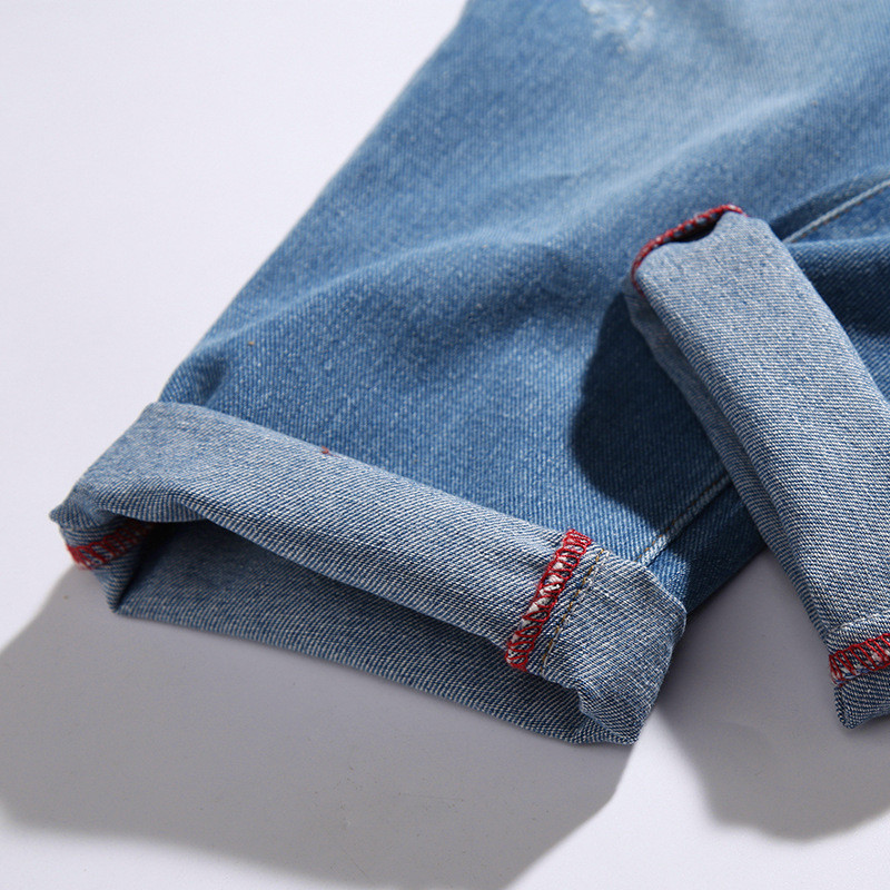 琳朵儿九分裤男破洞小脚裤子男牛仔裤男学生韩