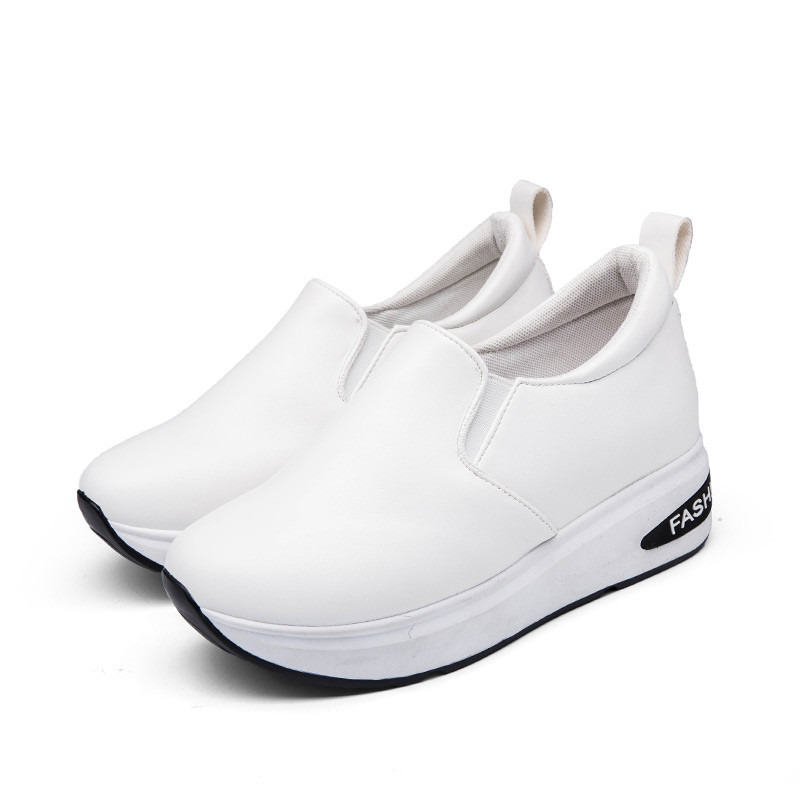 2017春季新款内增高乐福鞋一脚蹬小白鞋女休