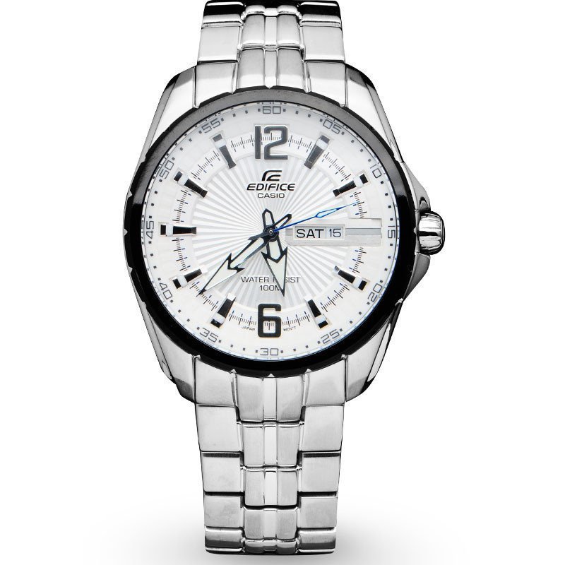 卡西欧(casio)手表简约指针防水石英钢带男士手表ef-129d-7a