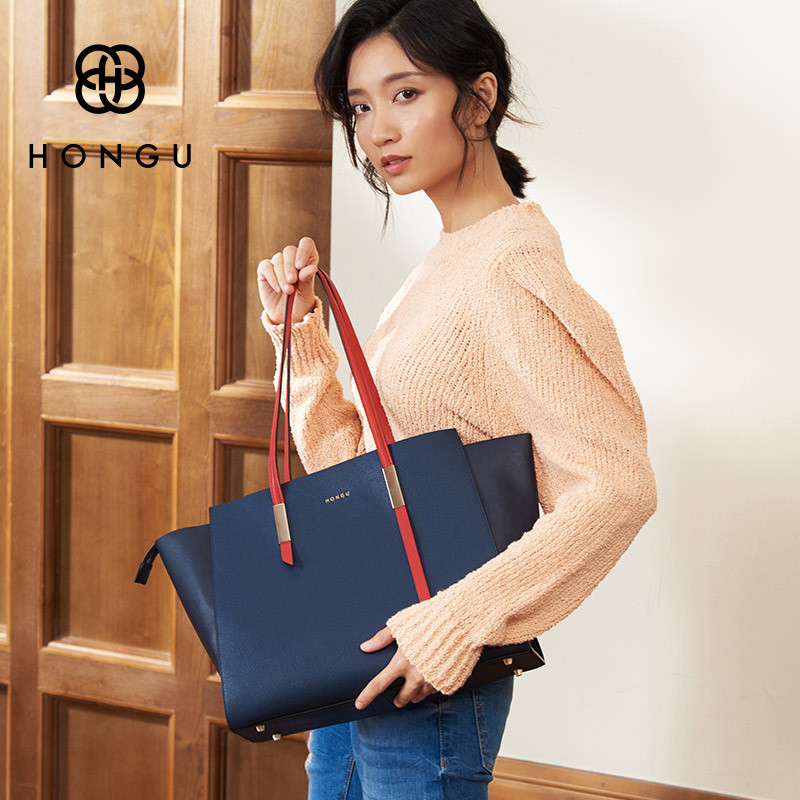 hongu红谷女包2017新款品牌蝙蝠翅膀包单肩包女包购物袋手提包牛皮女
