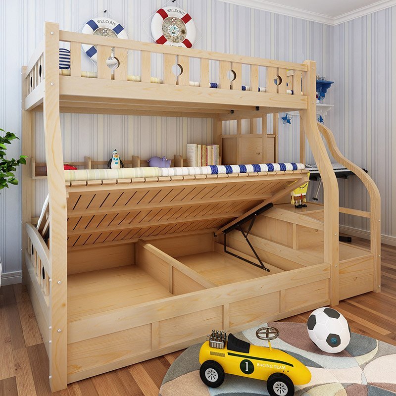 厂家热销儿童上下铺 双层床 高低子母床 实木箱体床