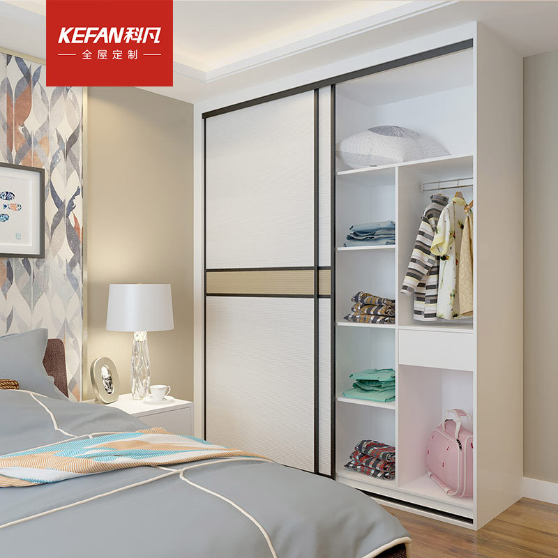 科凡全屋定制现代简约推拉做门衣柜整体小蛮腰