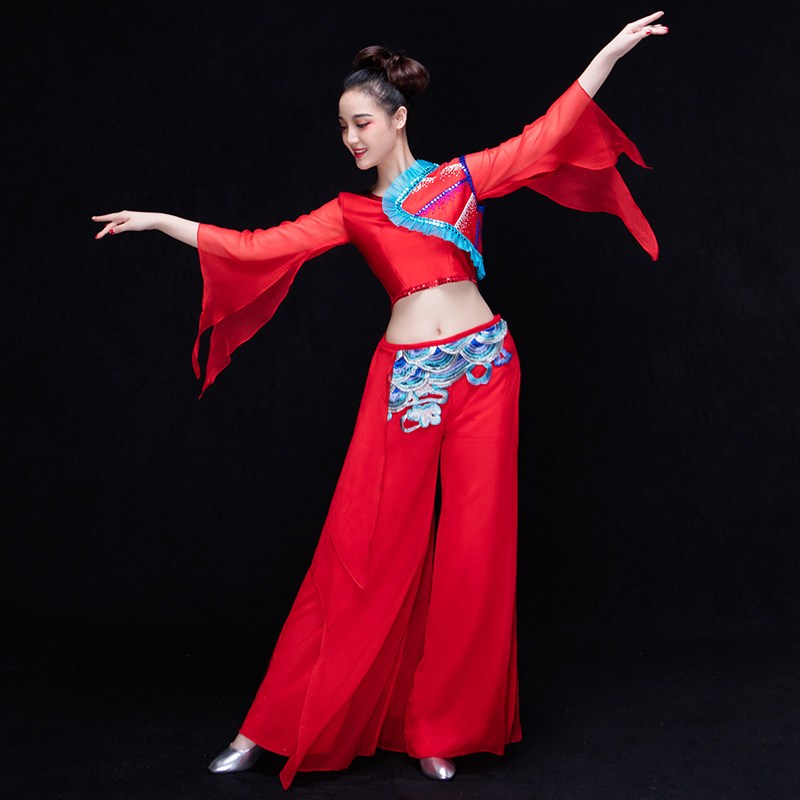 现代舞演出服2017新款江南雨古典舞蹈服装秧