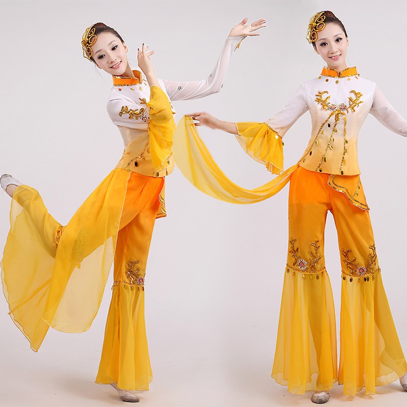 秧歌服2016新款演出服成人古典舞蹈服装扇子