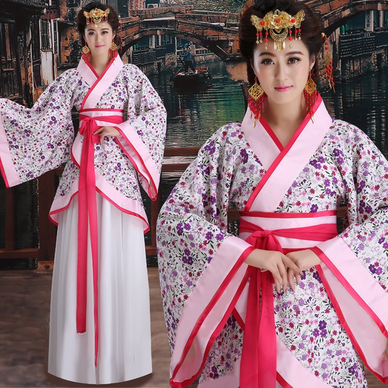 古装古代贵妃服装汉元素汉服曲裾襦裙舞蹈演出服古筝改良唐代女装