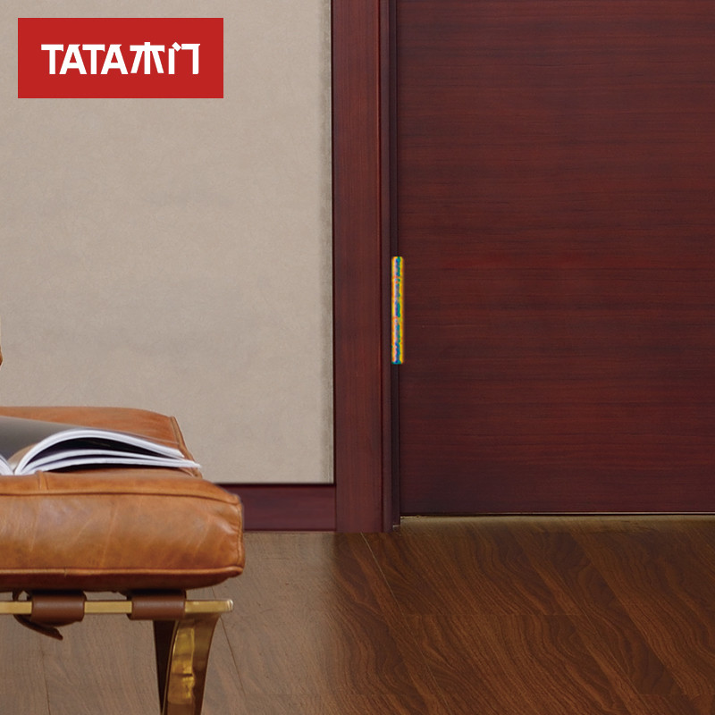 tata木门 室内门静音门 卧室门 实木复合油漆套装木门zx010-j花梨
