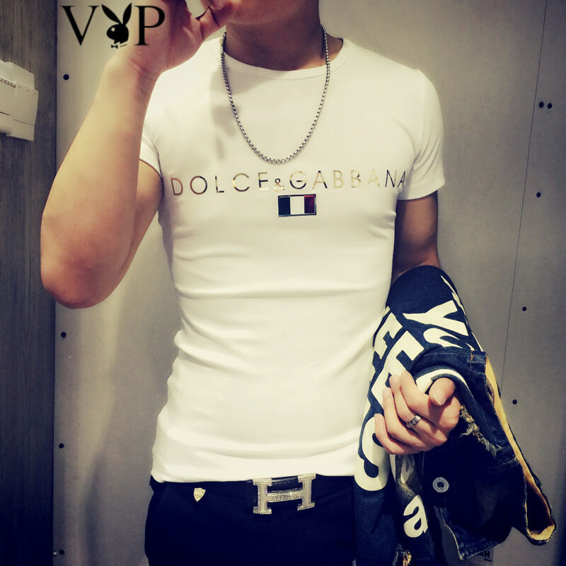 花花公子贵宾2017秋款国旗亮片圆领长袖体恤