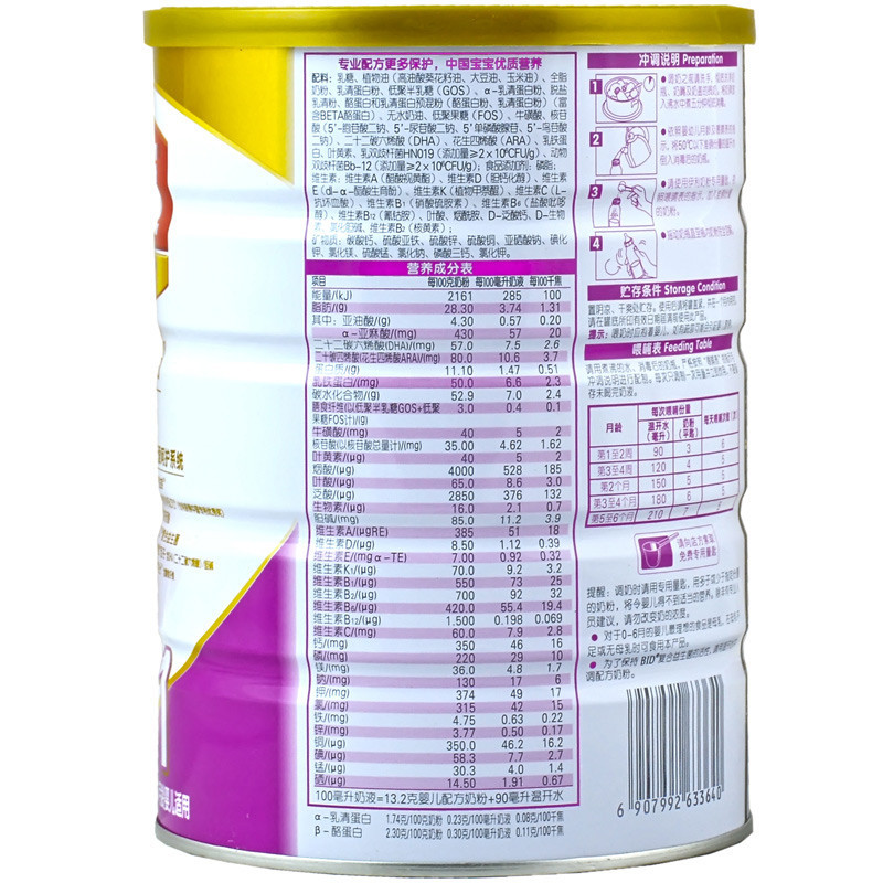 伊利金领冠呵护1段900克g(0~6个月)婴儿配方奶粉菁护*2罐