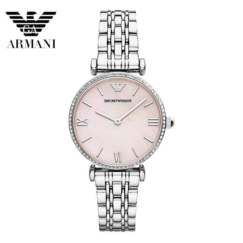 阿玛尼(armani)手表 防水手表女士商务时尚潮流时装腕表 优雅时尚钢带