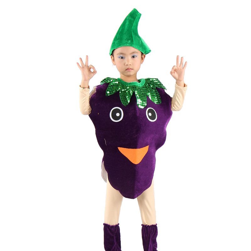 六一儿童水果蔬菜表演服装紫葡萄绿葡萄西瓜舞