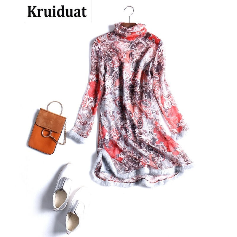 Kruidvat2017女装春季新款旗袍式印花连衣短裙